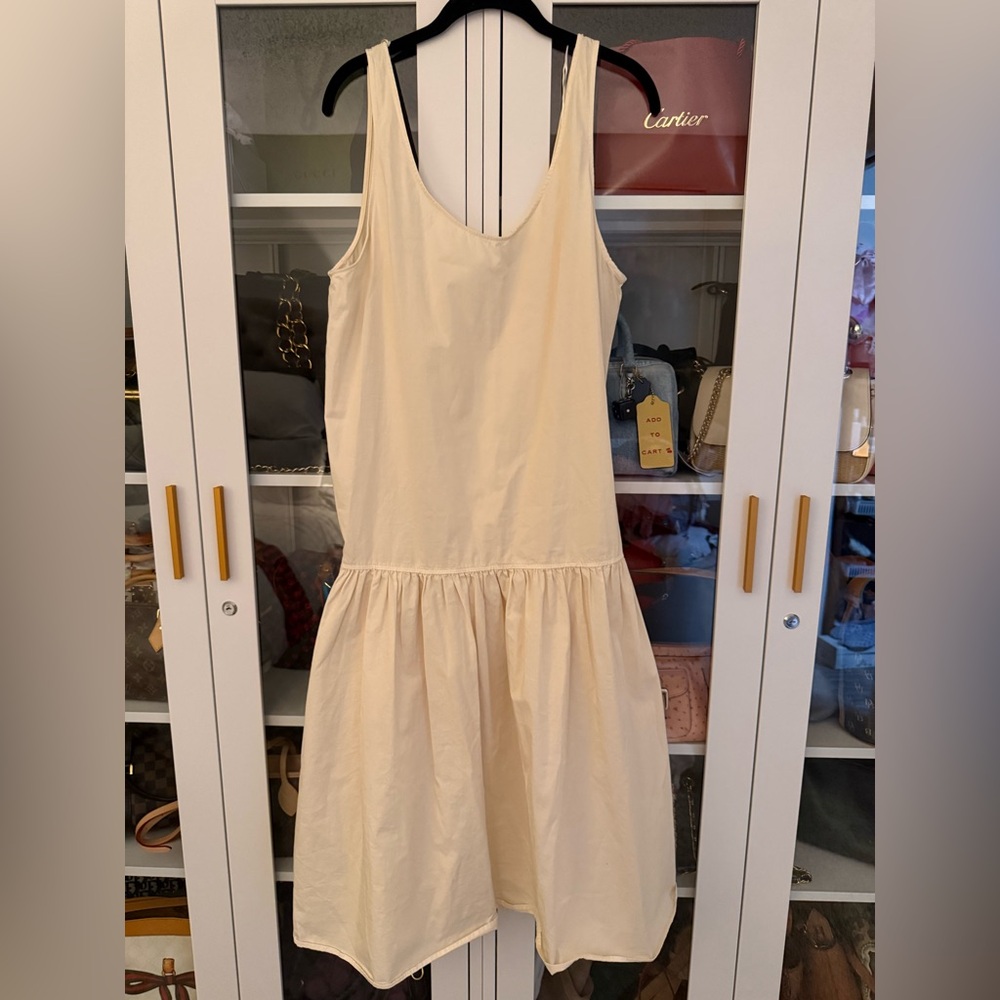 NWT ZARA drop waist poplin midi dress size medium